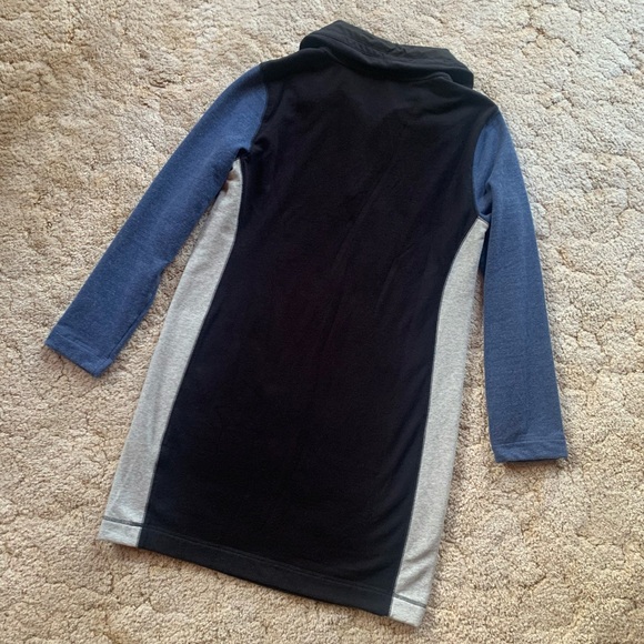 EUC NAUTICA PULLOVER ZIP FRONT SWEATSHIRT DRESS IN BLUE/GRAY/BLACK WOMENS SIZE M - Picture 7 of 14